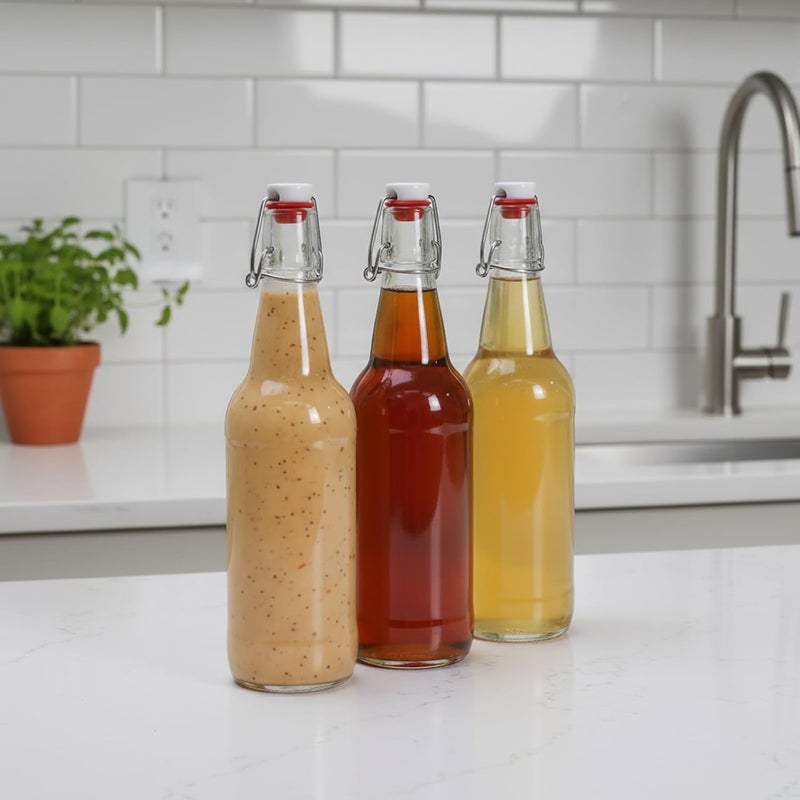 Duimbok Salad Dressing Container Glass,3Pack Leakproof Salad Jar with Lid and Tags, Homemade Dressing Shaker Bottle for Meal Prep, Portable Glass Shaker Bottle for Lunch or Travel, 17 Ounce Capacity - Image 5